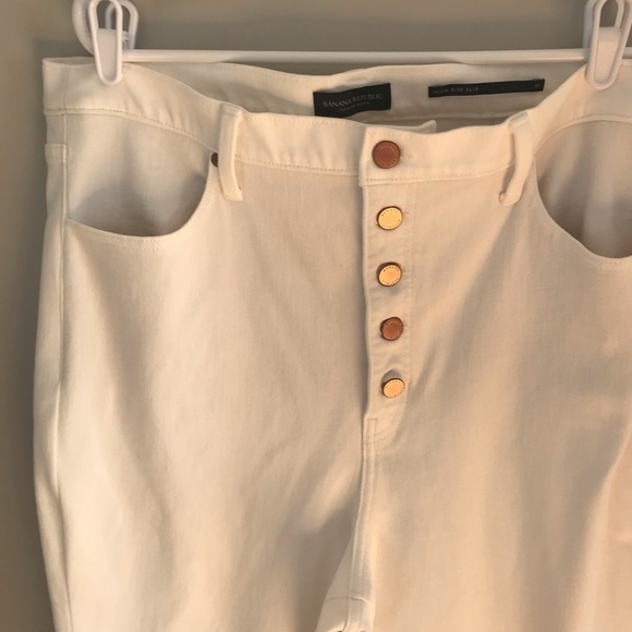 BANANA REPUBLIC Button Fly High Rise Slim Jeans, Sz. 35 EXCELLENT CONDITION - Picture 3 of 12